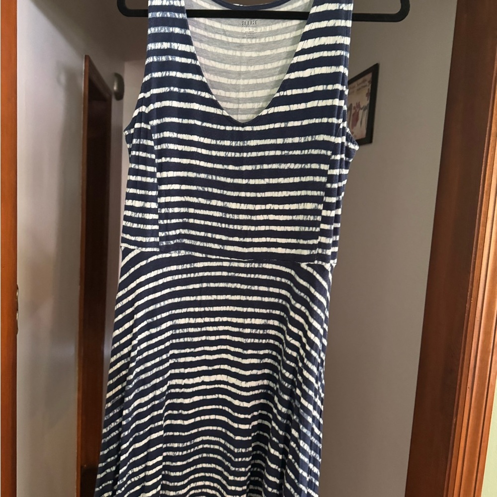 Striped Navy and White Dress